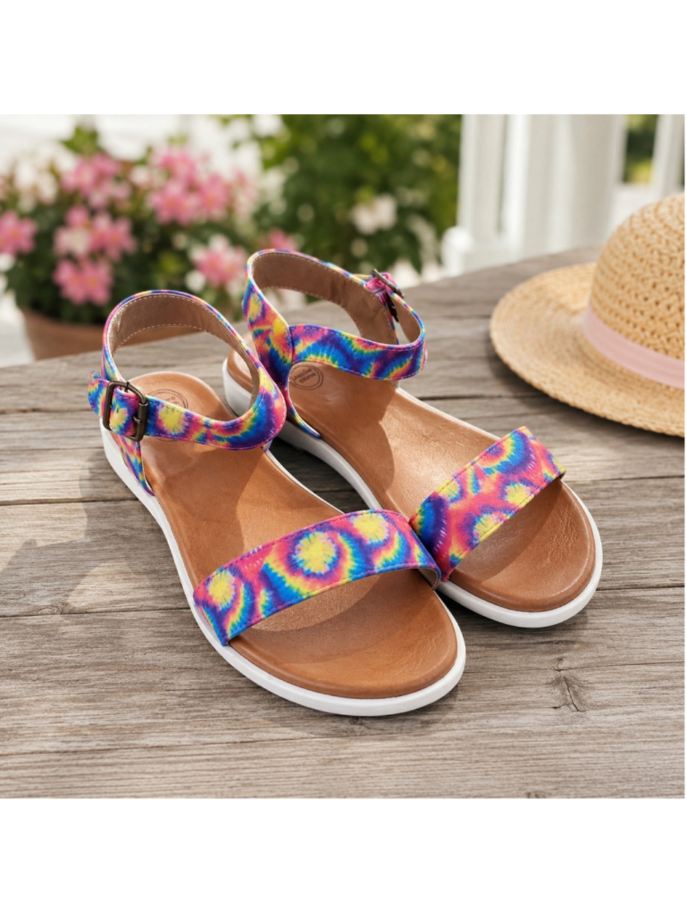 NEW Wonder Nation Tie Dye Girls Sandals Size 3 NWOT